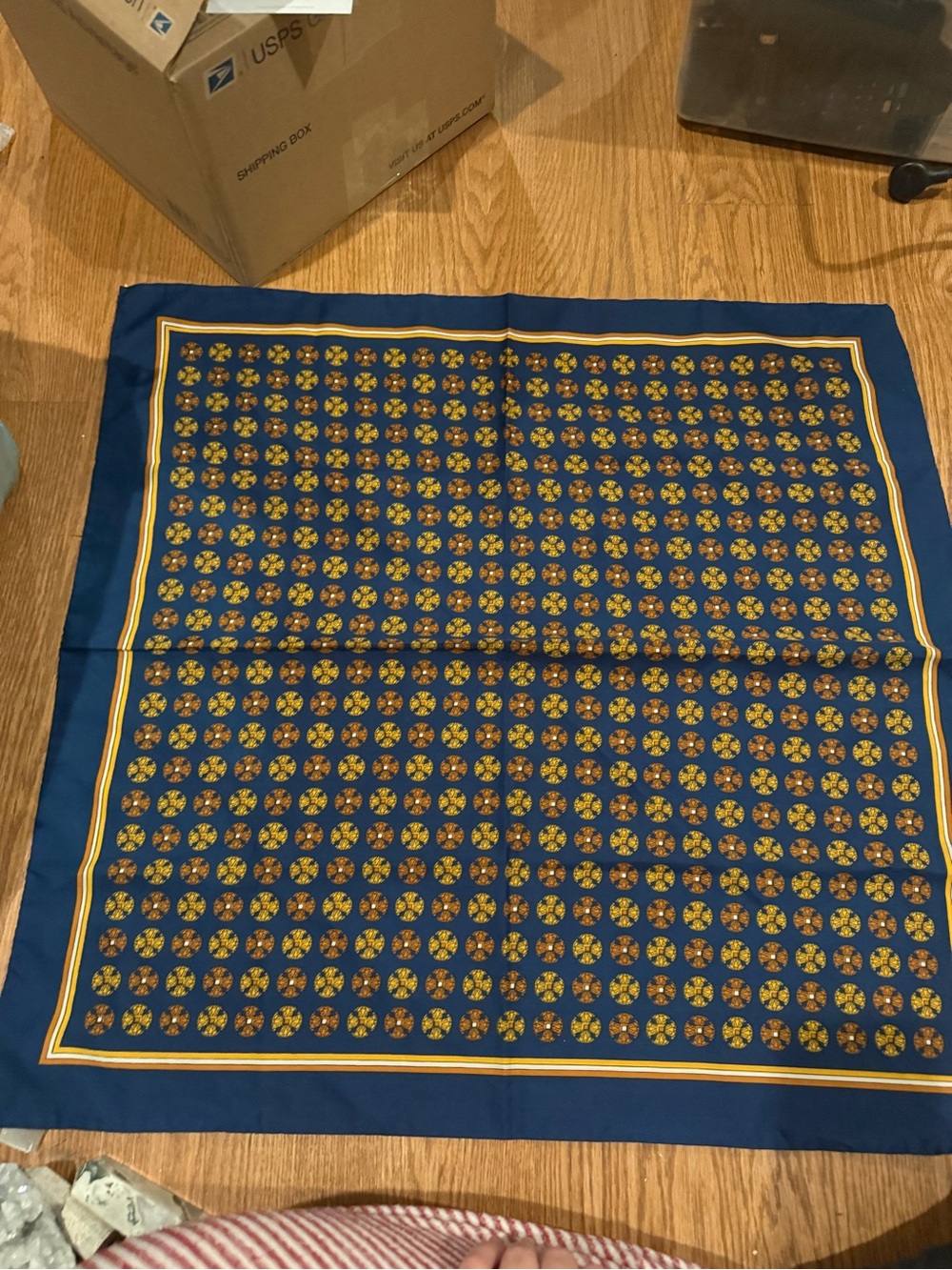 Vintage geometric square scarf